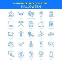 pack d'icônes halloween futuro bleu 25 icônes vecteur