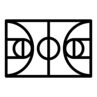 icône de terrain de basket, style de contour vecteur