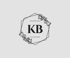 logo féminin kb initial. utilisable pour les logos nature, salon, spa, cosmétique et beauté. élément de modèle de conception de logo vectoriel plat.