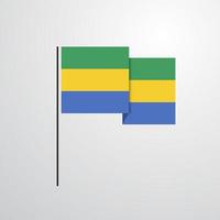 vecteur de conception de drapeau agitant le gabon