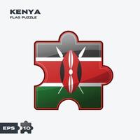 casse-tête du drapeau du Kenya vecteur
