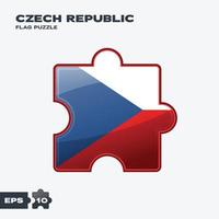 puzzle du drapeau de la république tchèque vecteur