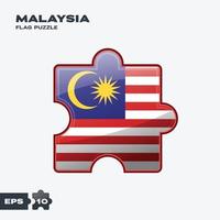 puzzle du drapeau de la malaisie vecteur