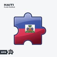 casse-tête du drapeau d'Haïti vecteur