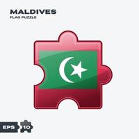 puzzle du drapeau des maldives vecteur