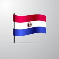 le paraguay agitant le vecteur de conception de drapeau brillant