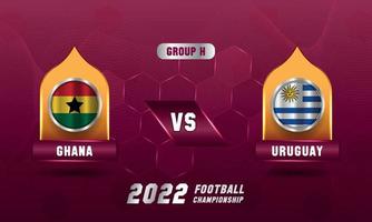 coupe du monde de football qatar 2022 match ghana vs uruguay vecteur