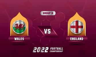 qatar football coupe du monde 2022 pays de galles contre angleterre match vecteur