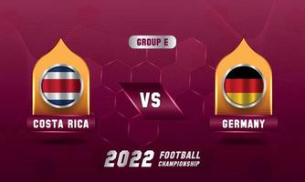 la coupe du monde de football qatar 2022 coûte le match rica vs allemagne vecteur