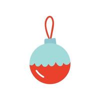 boule de Noël de vecteur avec illustration de couleurs rouge et bleu.