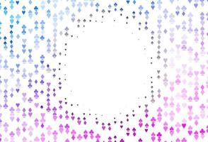 couverture vectorielle rose clair et bleue avec des symboles de pari. vecteur