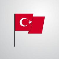 turquie agitant le drapeau vecteur de conception