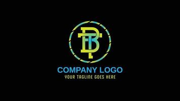 logo tb ou bt monogramme logo coloré minimal vecteur