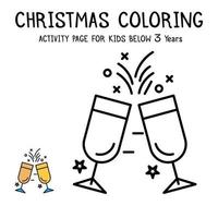 Livre d'activités de coloriage de Noël pour les enfants de moins de 3 ans vecteur