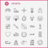 icône de sport dessiné à la main pour l'impression web et le kit uxui mobile tel que le football chaussures de football chaussures de sport chaussures de sport coeur pictogramme pack vecteur