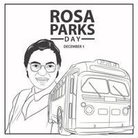 croquis pour la journée de rosa parks, une activiste américaine. vecteur