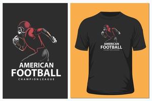 t-shirt de conception de football américain vecteur