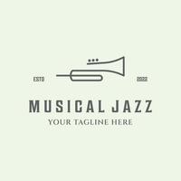 icône trompette dessin au trait logo design illustration minimaliste ou musical vecteur