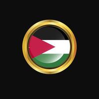 drapeau jordanien bouton doré vecteur