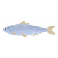 vecteur de dessin animé d'icône de sardine bleue. poisson fruits de mer