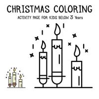 Livre d'activités de coloriage de Noël pour les enfants de moins de 3 ans vecteur