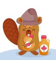 castor canadien pour la célébration de la fête du canada vecteur
