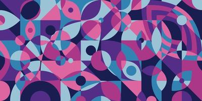 conception abstraite avec motif géométrique en mosaïque pour la décoration de la couverture en couleur violet rose et bleu eps10 vecteur
