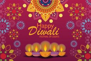 fêtes des lumières. Festivals diwali inde fond violet illustration vecteur eps10