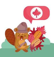 castor canadien pour la célébration de la fête du canada vecteur