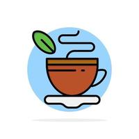 tasse de thé café chaud abstrait cercle fond plat couleur icône vecteur