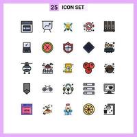 25 icônes créatives signes et symboles modernes de la base de données archive ampoule carte broche carte éléments de conception vectoriels modifiables vecteur