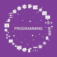 jeu d'icônes de programmation modèle vectoriel infographique