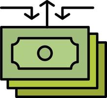 dollar flux argent rapport de trésorerie plat couleur icône vecteur icône modèle de bannière