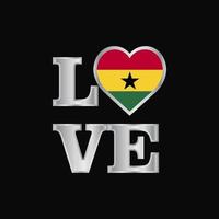 amour typographie ghana drapeau conception vecteur beau lettrage