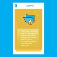 dossier verrouillé conception de bannière verticale mobile vecteur de conception