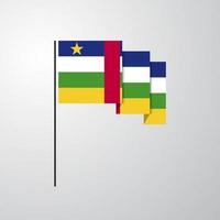 république centrafricaine agitant le drapeau fond créatif vecteur