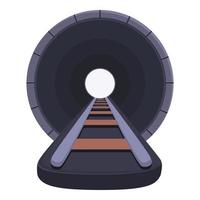 icône de chemin de fer tunnel, style cartoon vecteur