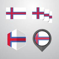 vecteur de conception de drapeau des îles féroé