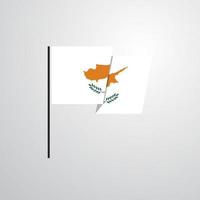 chypre agitant le drapeau vecteur de conception