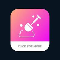 outil de pelle de construction bouton d'application mobile version de glyphe android et ios vecteur