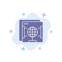 brower internet web globe icône bleue sur fond de nuage abstrait vecteur