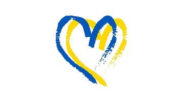 coeur dessiné à la main aux couleurs ukrainiennes vecteur