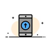 application mobile application mobile smartphone envoyé entreprise ligne plate remplie icône vecteur modèle de bannière