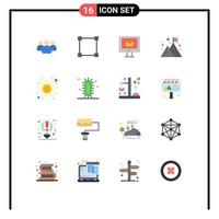 16 icônes créatives signes et symboles modernes de méditation fitness mail mission company pack modifiable d'éléments de conception de vecteur créatif