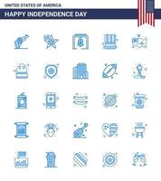 joyeux jour de l'indépendance 25 pack d'icônes blues pour le web et l'impression états usa alerte presidents day modifiable usa day vector design elements