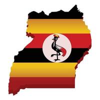 vecteur de dessin animé d'icône de point de repère de l'ouganda. drapeau indépendance