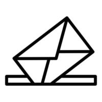 icône de lettre papier, style de contour vecteur