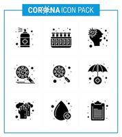 prévention des coronavirus 25 jeu d'icônes laboratoire de protection contre les virus bleu virus corona coronavirus viral 2019nov éléments de conception de vecteur de maladie