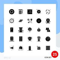pack de 25 signes et symboles de glyphes solides modernes pour les supports d'impression Web tels que l'application effrayante d'halloween flèche droite éléments de conception vectoriels modifiables vecteur