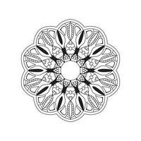 fond de mandala concept de design noir et blanc vecteur